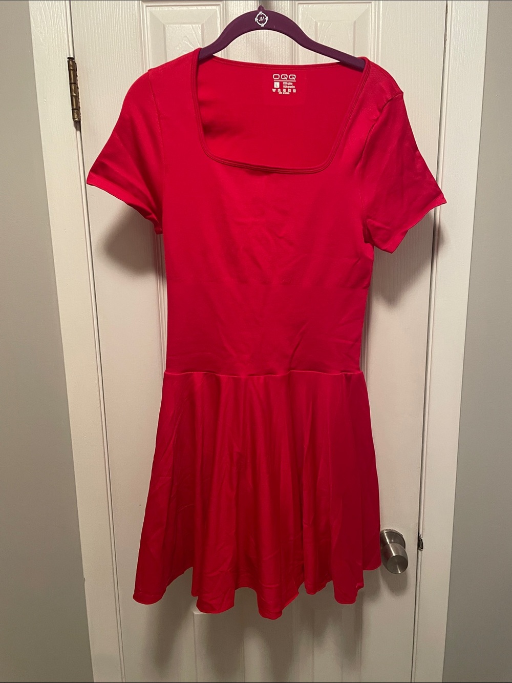 Red Short Sleeve Skater Dress